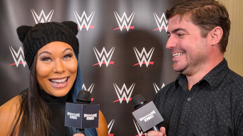 Mia Yim laughs alongside Nick Hausman