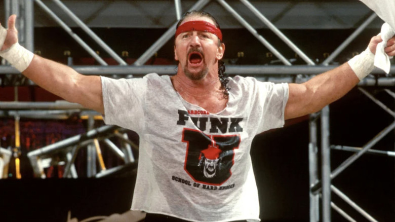 Terry Funk walking to the ring