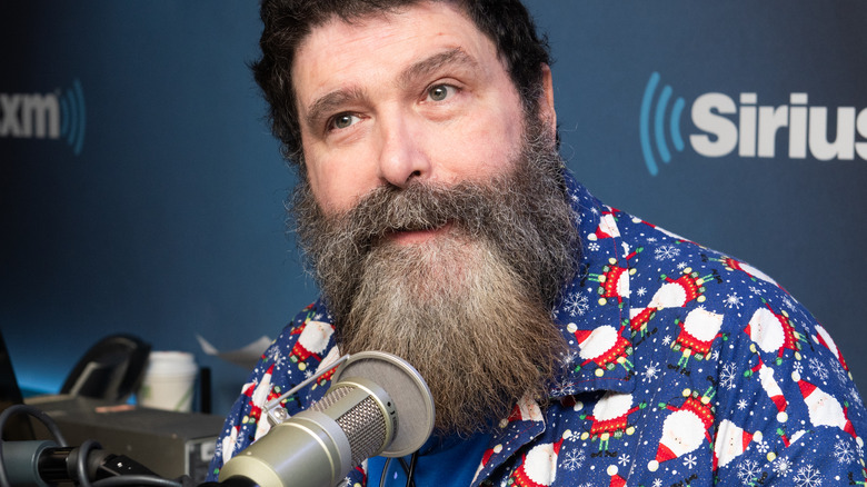 Mick Foley speaking microphone