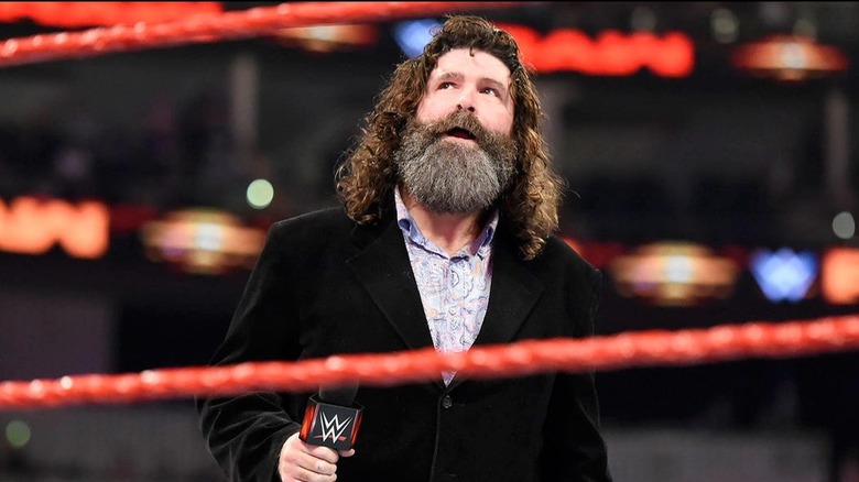 Mick Foley cutting a promo