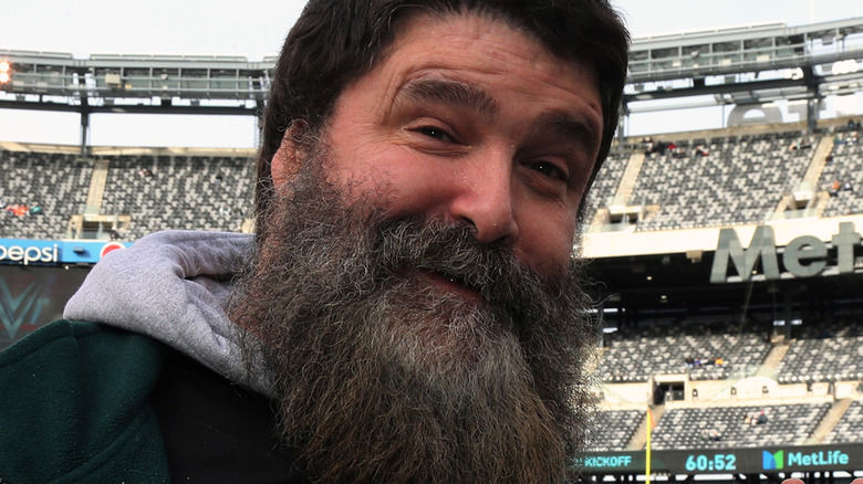 Mick Foley at a Philadelphia Eagles game 