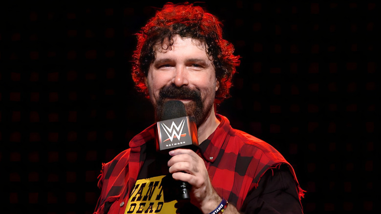 Mick Foley on the mic