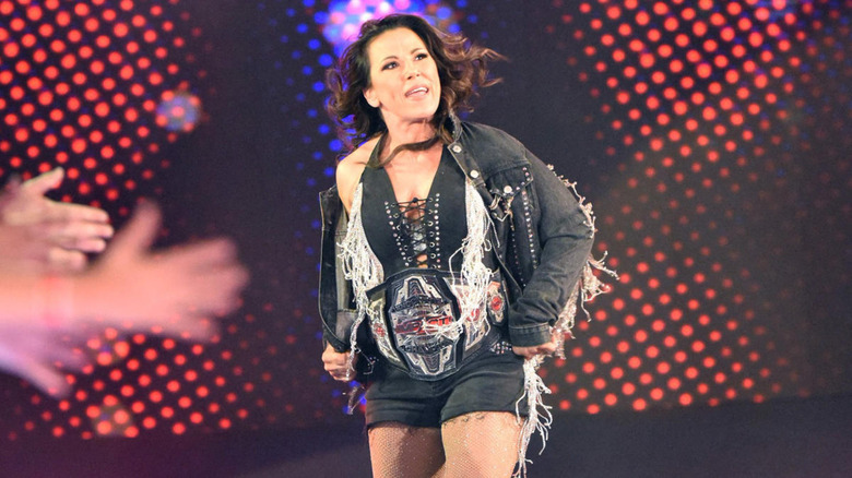 Mickie James at the 2022 Royal Rumble