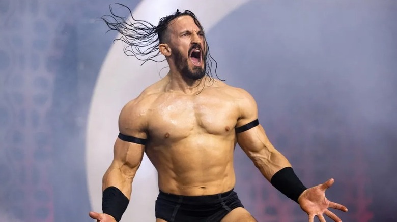 Former AEW talent PAC is fired up on the entrance ramp before his scheduled match
