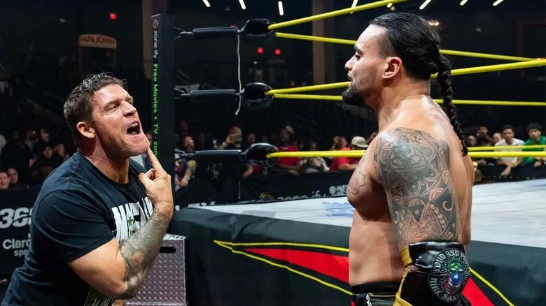 Steve Maclin taunts Mike Santana by asking to give him a jab outside of the ring