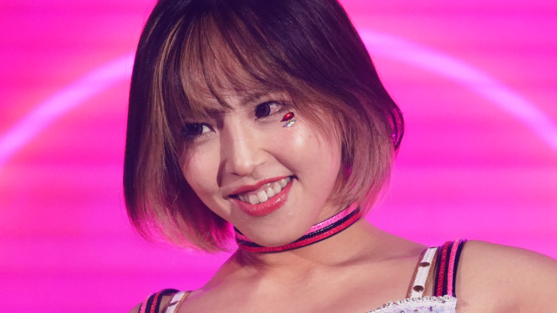 Mina Shirakawa Making her entrance at a STARDOM wrestling event