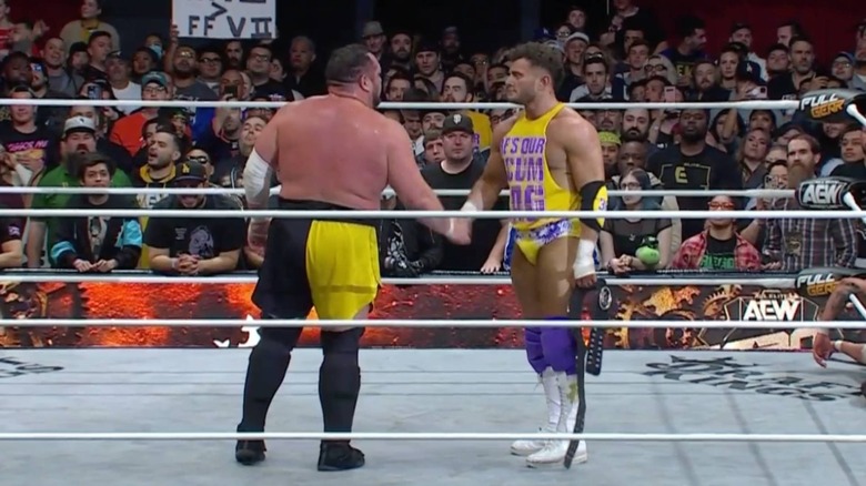 Samoa Joe and MJF shaking hands