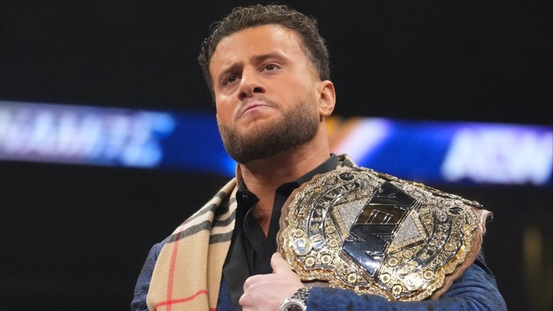 MJF clutches the AEW World Championship awaiting his next challenger