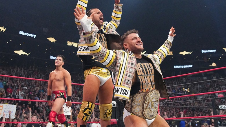 Adam Cole and MJF hit their new signature pose