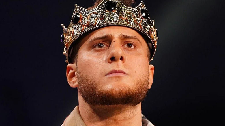 MJF wearing a crown