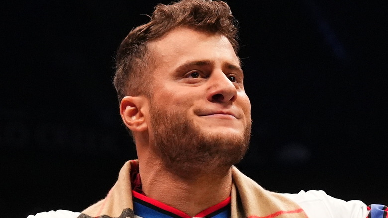 MJF smiling on AEW television