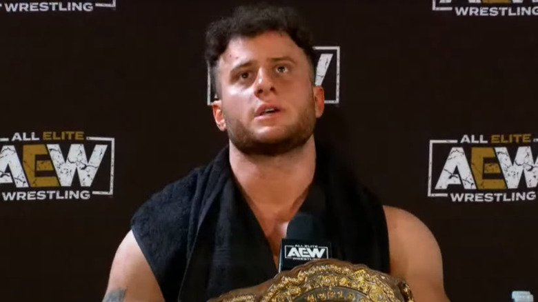 MJF looks away