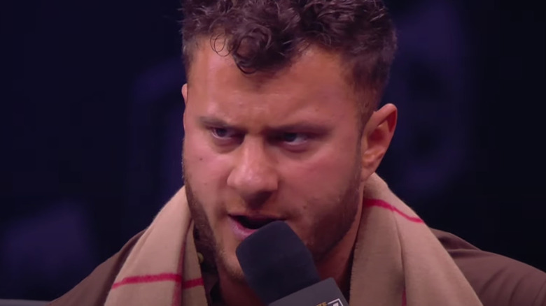 MJF with a microphone in the ring