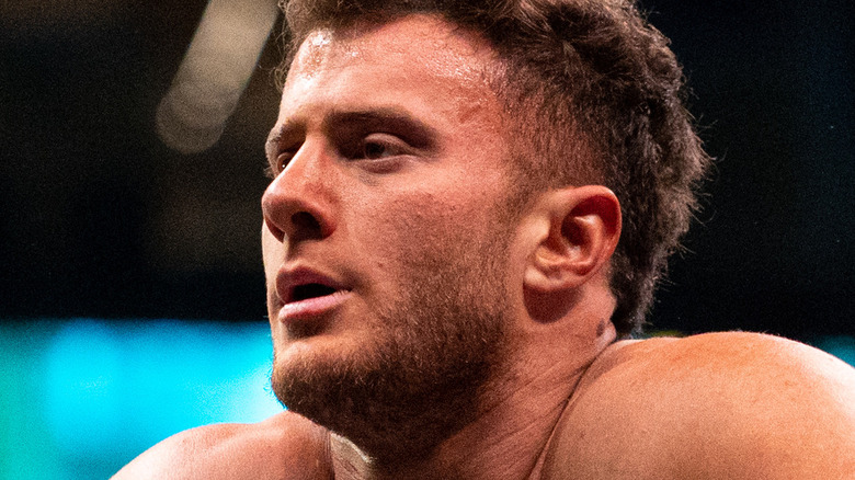 MJF staring during a match