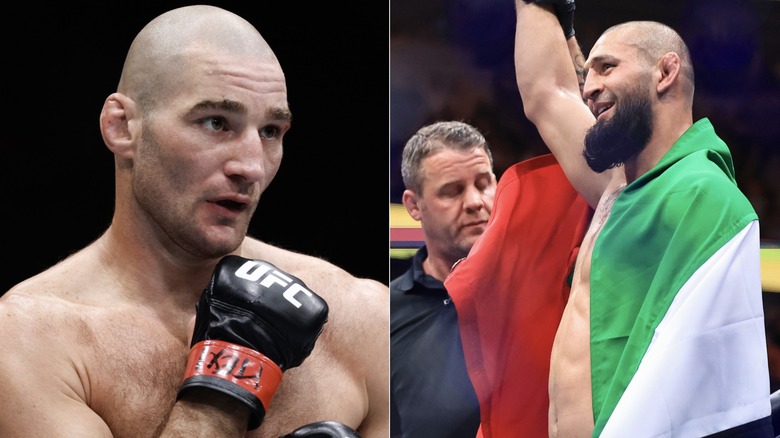 [Left] Sean Strickland and [Right] Khamzat Chimaev