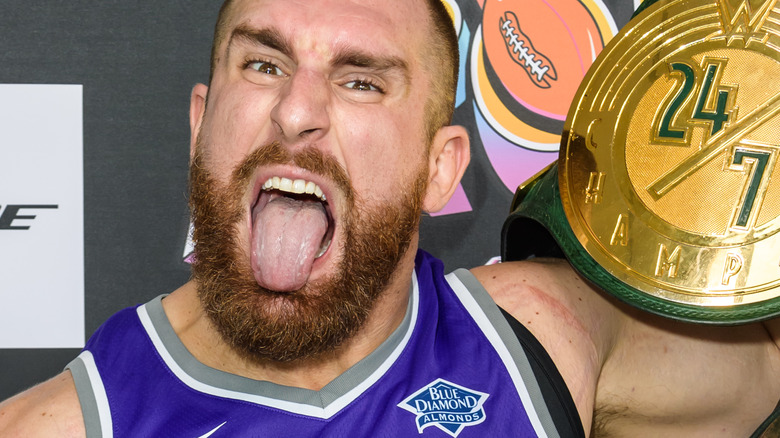 Mojo Rawley sticks tongue out