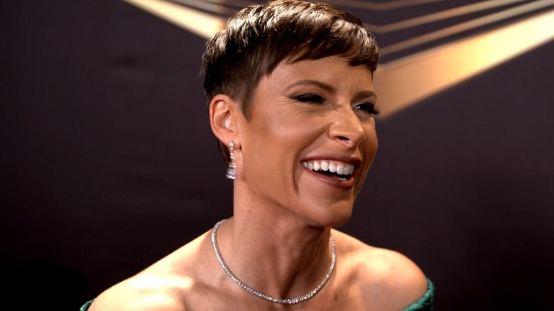 Molly Holly smiling during HoF interview