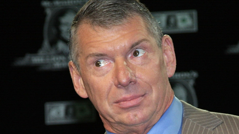 Vince McMahon looking up