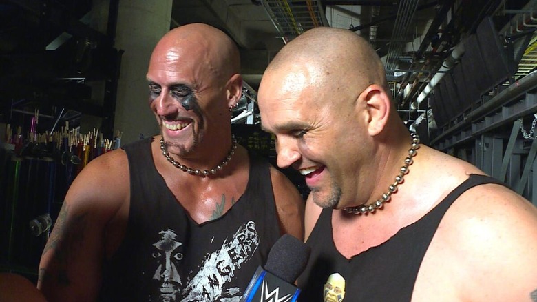 The Headbangers during a backstage interview during their return stint to WWE.