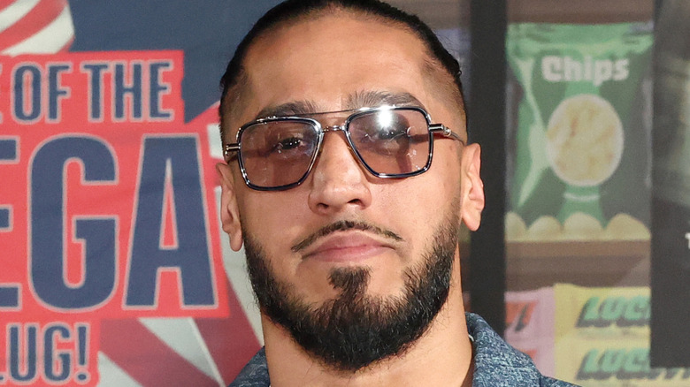 Mustafa Ali wearing sunglasses