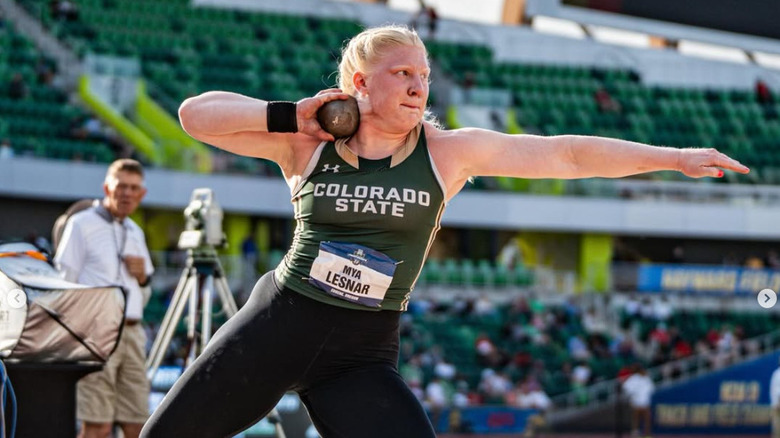 Mya Lesnar shot putting