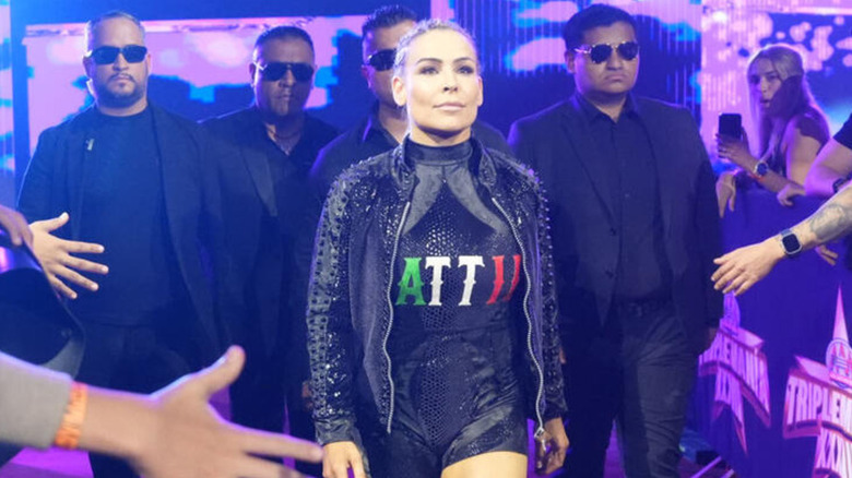 Natalya walking to the ring in AAA