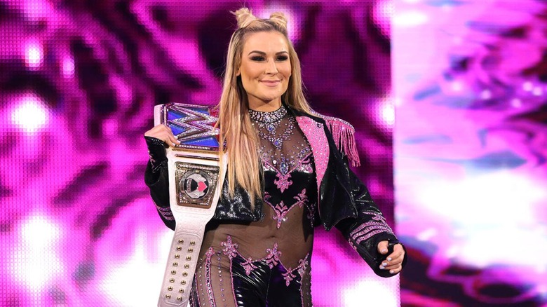 Natalya walking to the ring