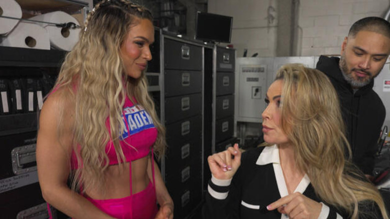 Maxxine and Natalya backstage