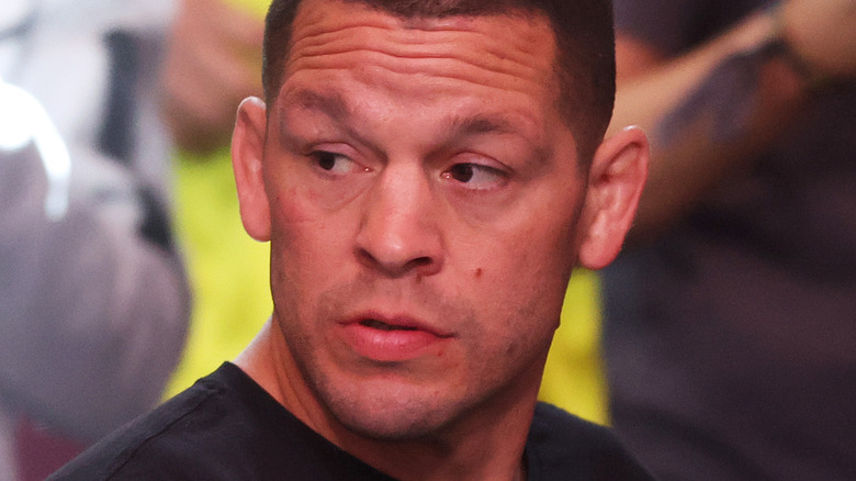 Nate Diaz looking to the side