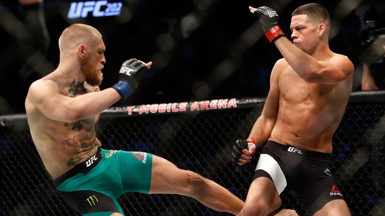 Conor McGregor and Nate Diaz at UFC 202