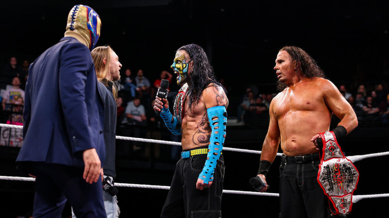 The Hardy Boyz stare down Nathan Frazer and Axiom