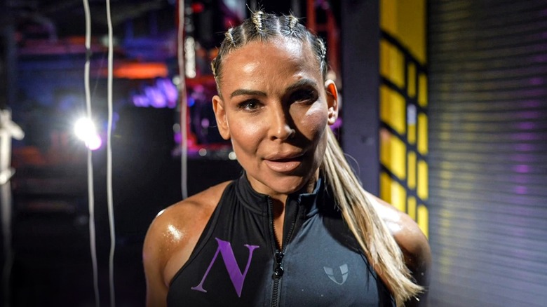 Nattie backstage cutting a promo against Maxxine Dupri.