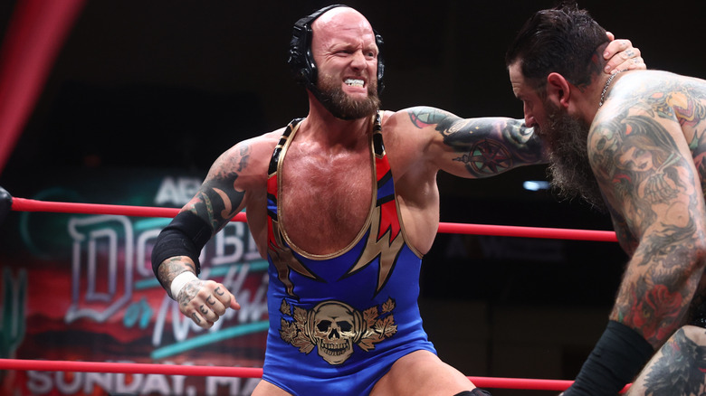 Josh Alexander punching Brody King on AEW Collision