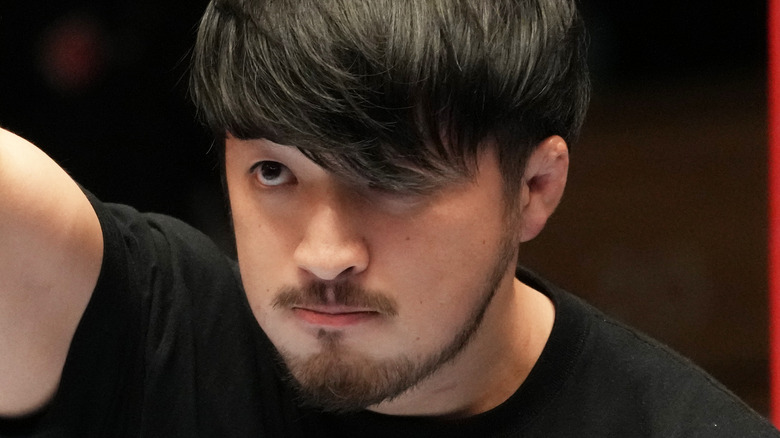 Ren Narita during entrance NJPW