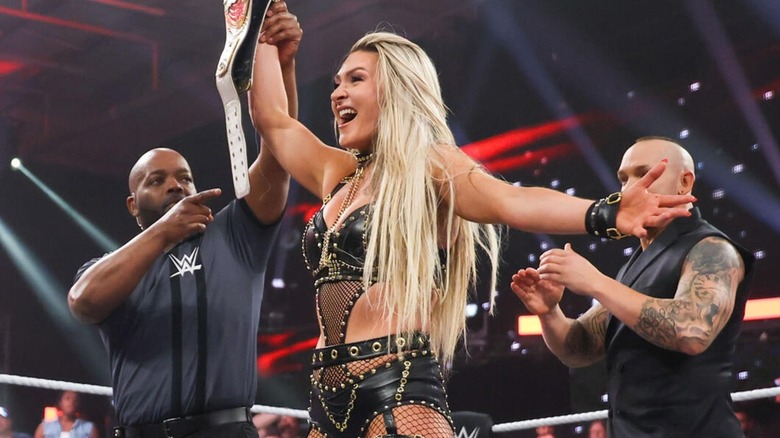 Izzi Dame after winning the NXT NA title