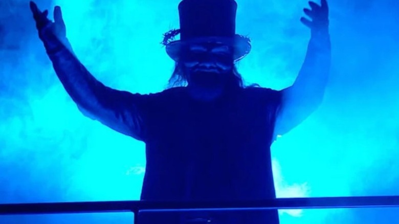 Bo Dallas' Uncle Howdy character stands in the ring during a segment on WWE television.