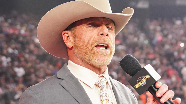 Shawn Michaels speaking at wrestlemania