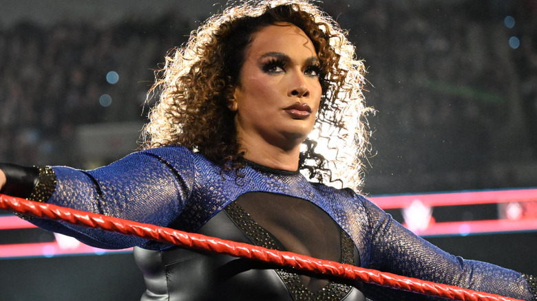 Nia Jax leaning against the ring ropes
