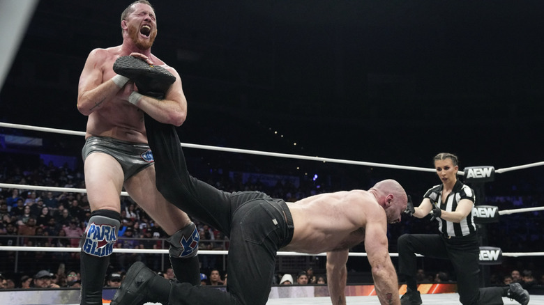 O'Reilly with an Ankle Lock cinched in on Moxley