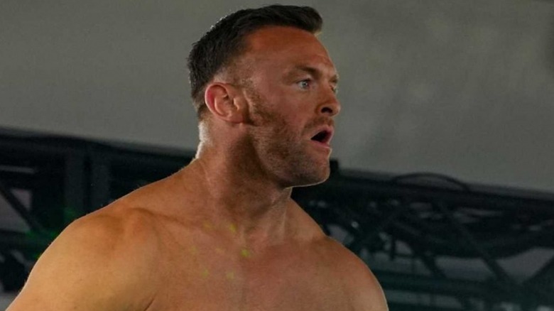 Nick Aldis gets set to wrestle