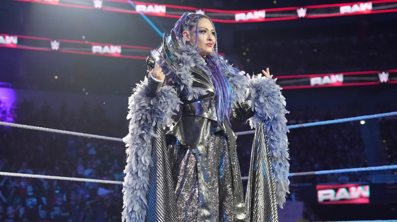 Giulia enters the ring during Monday Night RAW at KFC YUM! Center on May 12, 2025 in Louisville, Kentucky.