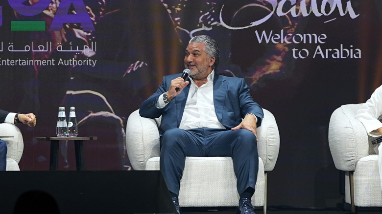 Nick Khan speaks during at a panel at the Joy Forum in Riyadh