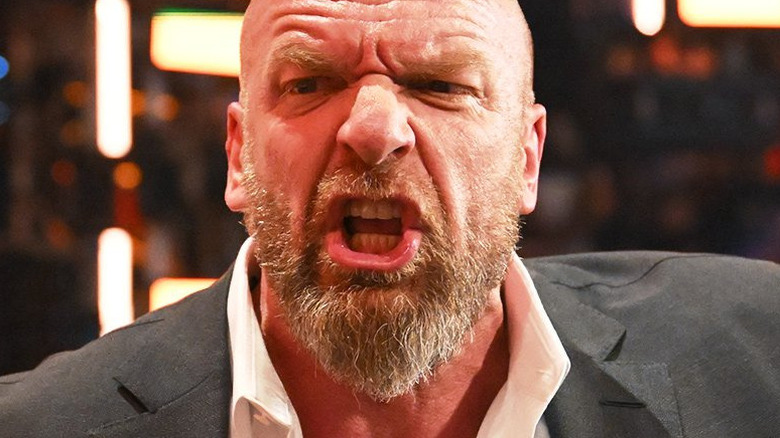 Triple H looking angry