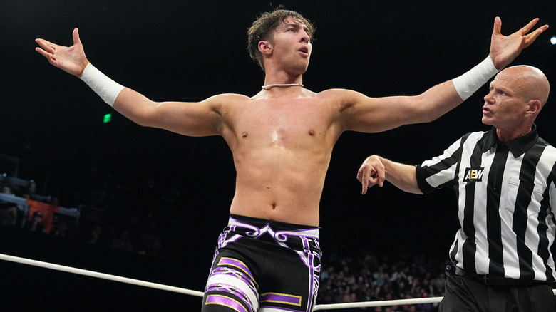 Nick Wayne boasting in the ring