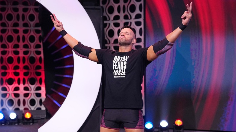 Nigel McGuinness makes his entrance