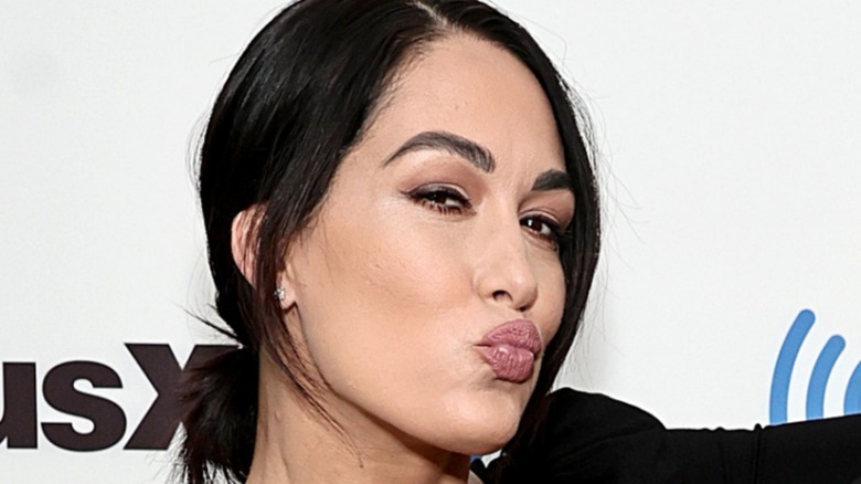 Nikki Bella makes a kissy face