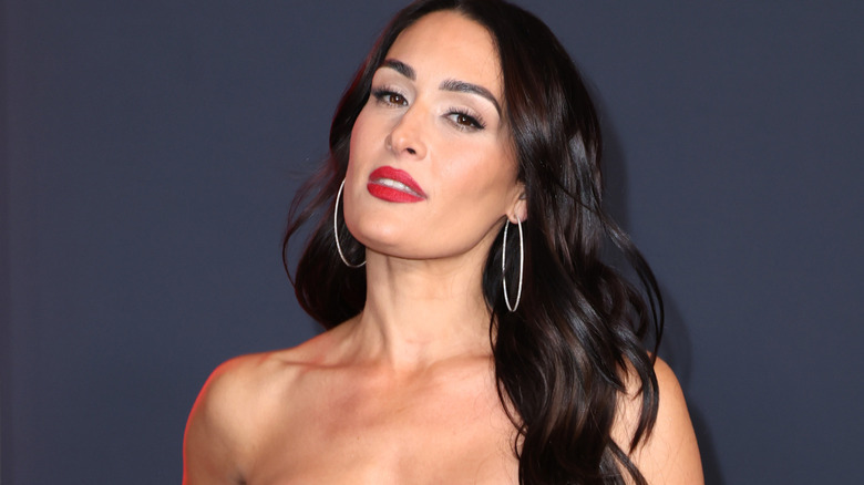 Nikki Bella wearing red lipstick