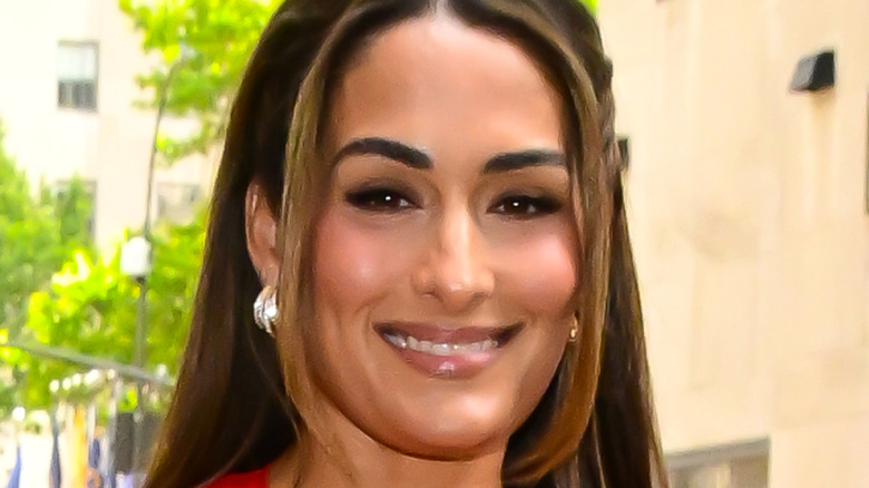 Nikki bella smiling at press event