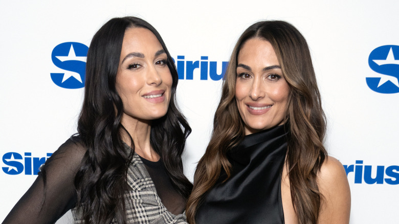Brie and Nikki Bella at a Sirius XM event