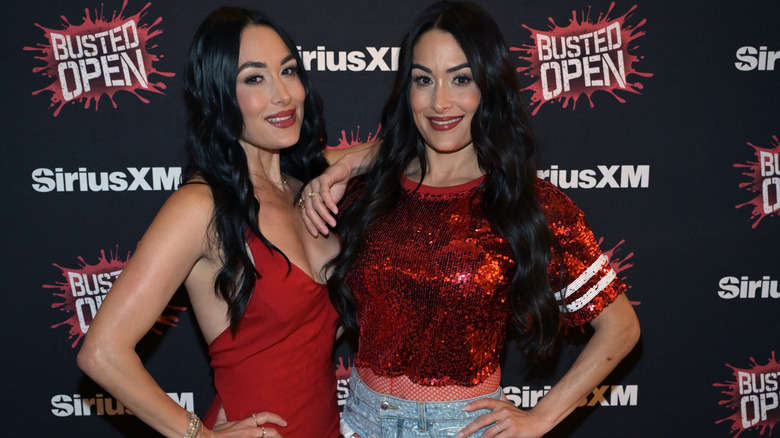 The Bella Twins attending the Sirius XM Busted Open Radio WrestleMania party, 2025